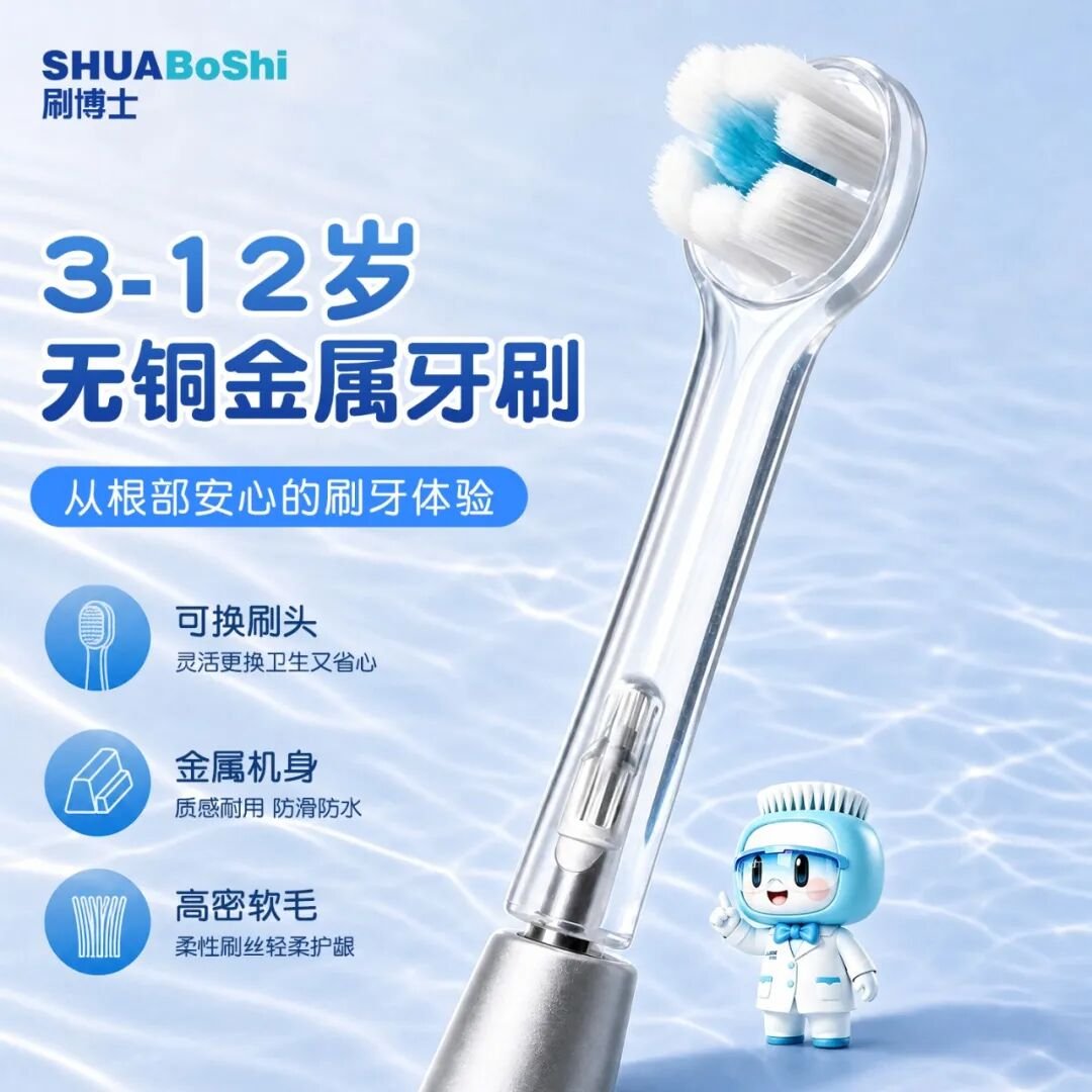 手柄重复用，只换刷头｜实用型儿童牙刷威廉希尔williamhill中文 G308（images 6）